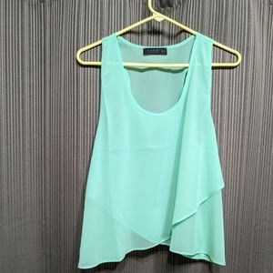 Juniors/women's Large tier detail sleeveless chiffon top, tank, camisole